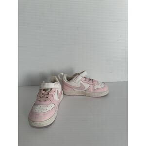Nike Court Borough Toddler Girls Size 7.5 White Pink Low Top Athletic Sneakers